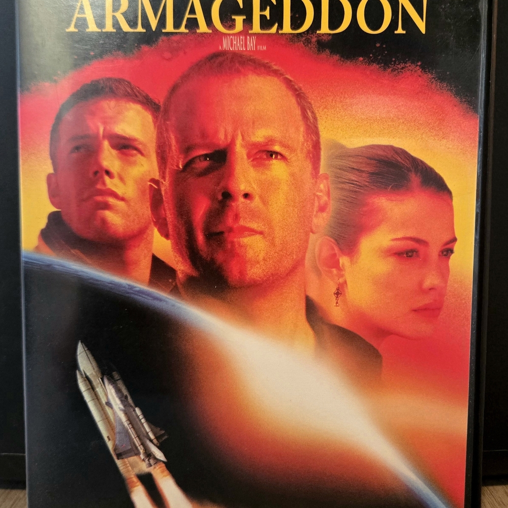 Armageddon Movie Poster - Red and Black
